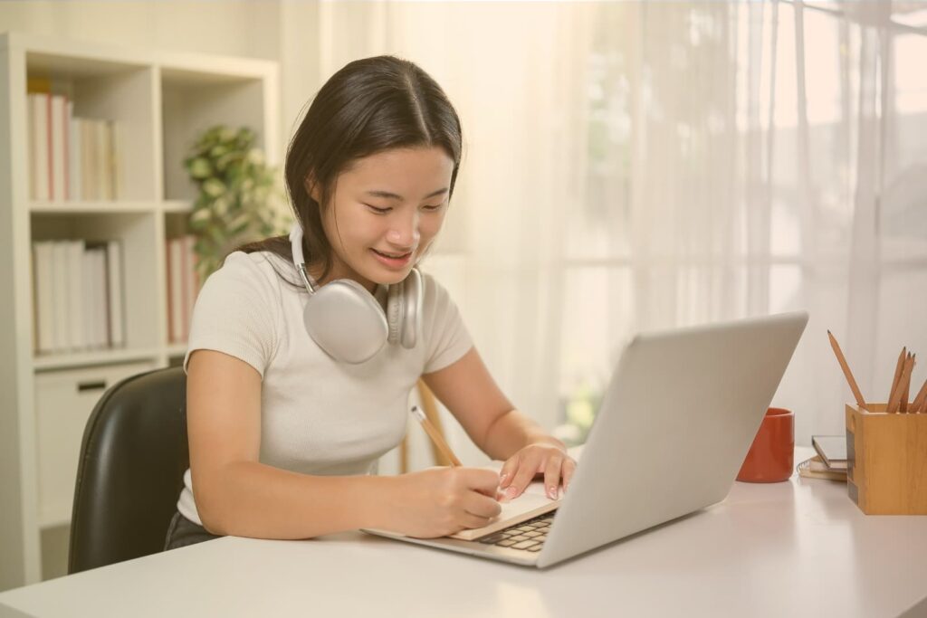 A High School Student Learning Math